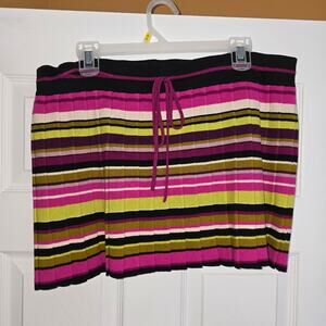 Women’s Missioni For Target Stripe Pleated Knit Mini Skirt Size XL Vibrant